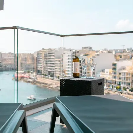 2-br Duplex Penthouse Spinola Sea View Balcony Lejlighed